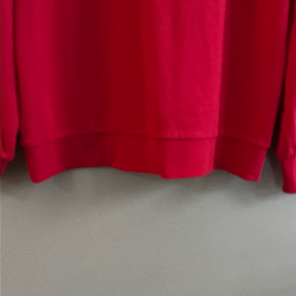 J Crew red puff sleeve dressy sweatshirt top beaded shoulder size small - Picture 14 of 15